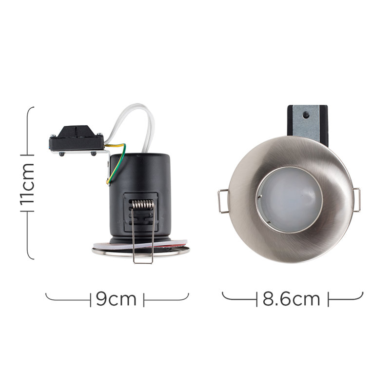 8.6cm Retrofit Downlight, No Bulb, Brushed Chrome