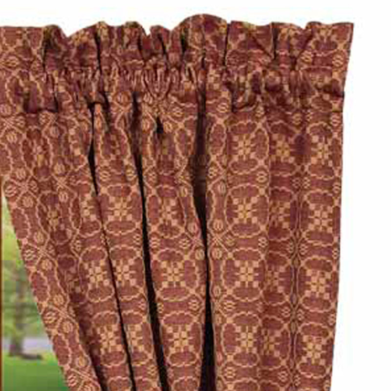 Manish Cotton Room Darkening Curtain Pair, Barn Red/Tan