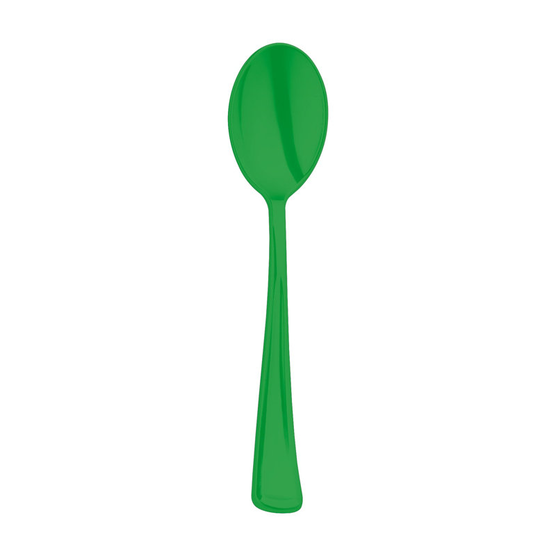 Green Disposable Plastic Party Spoons - 600 Spoons