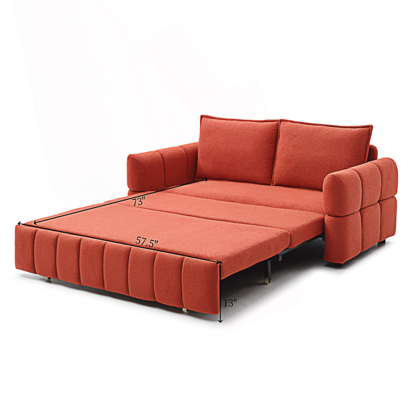 Canapé-lit, canapé-lit, canapé-lit escamotable 3 en 1, Orange