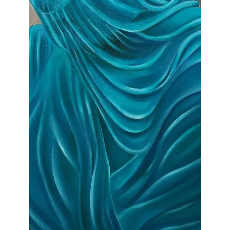 Un visage mystérieux derrière le masque | Huile sur toile | Par Anindita Dey