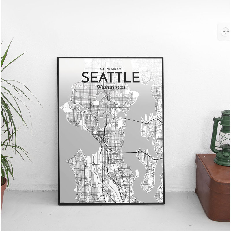 Seattle - No Frame Print, 43.2cm H x 27.9cm W x 0.1cm D