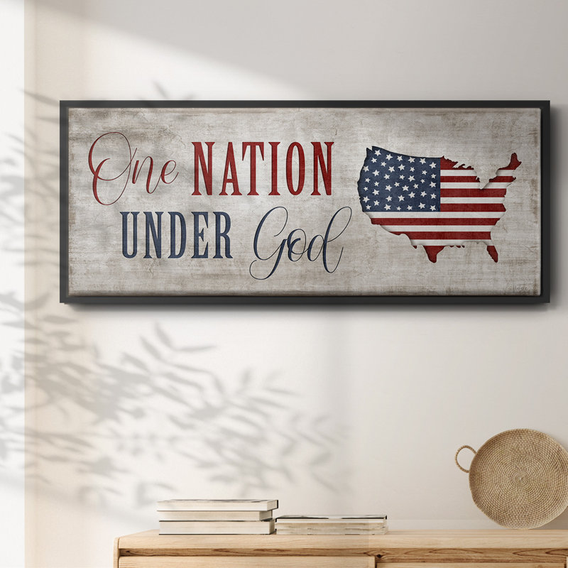 One Nation Under God- Framed Canvas, 24" H x 60" W