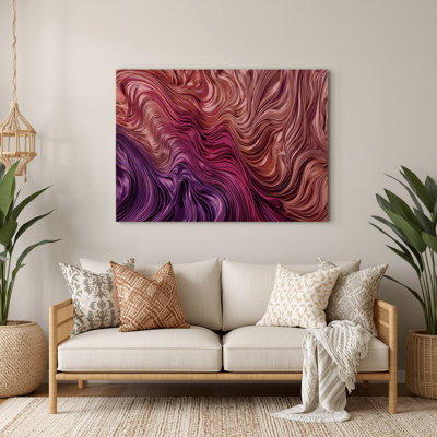 Gradient abstrait 24, art mural en métal rouge