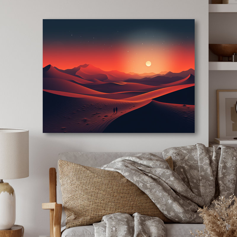 Red Desert Twilight Photo V - art mural désert en métal, H 30 po x l 40 po x P 1,5 po