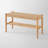 31.5"W Solid Beech Assembled  Woven Shoe Bench with Shoe Rack-1880963246-2135099164