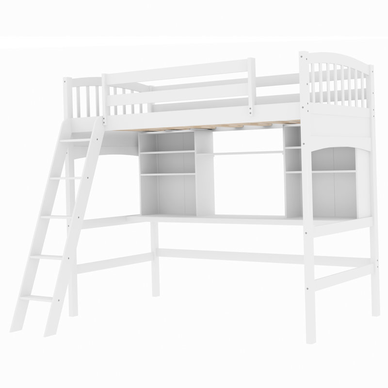 Eztli Kids Twin Loft Bed, White
