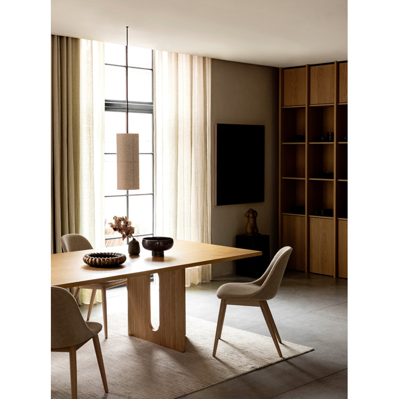 Androgyne Solid Oak Dining Table, Natural Oak, 42.9" W x 82.7" L