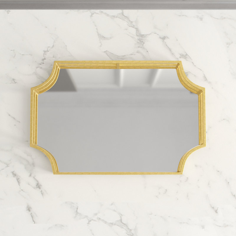 Brionna Mirrored Glass Tray, Gold