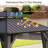Aluminum Patio Gazebo - Galvanized Steel Hardtop Gazebo with Curtains & Netting-108467017