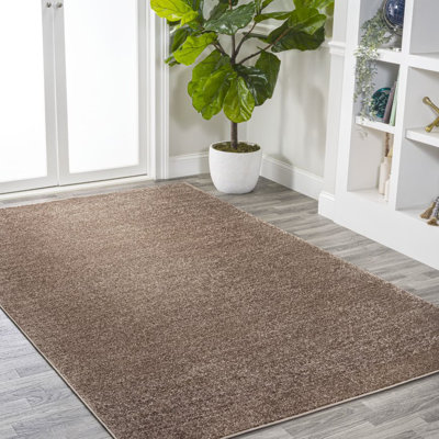 Antto Solid Low-Pile Brown Rug