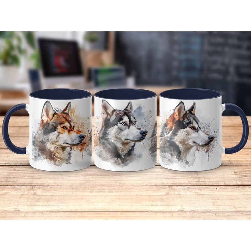Ceramic Coffee Mug, 3, Navy