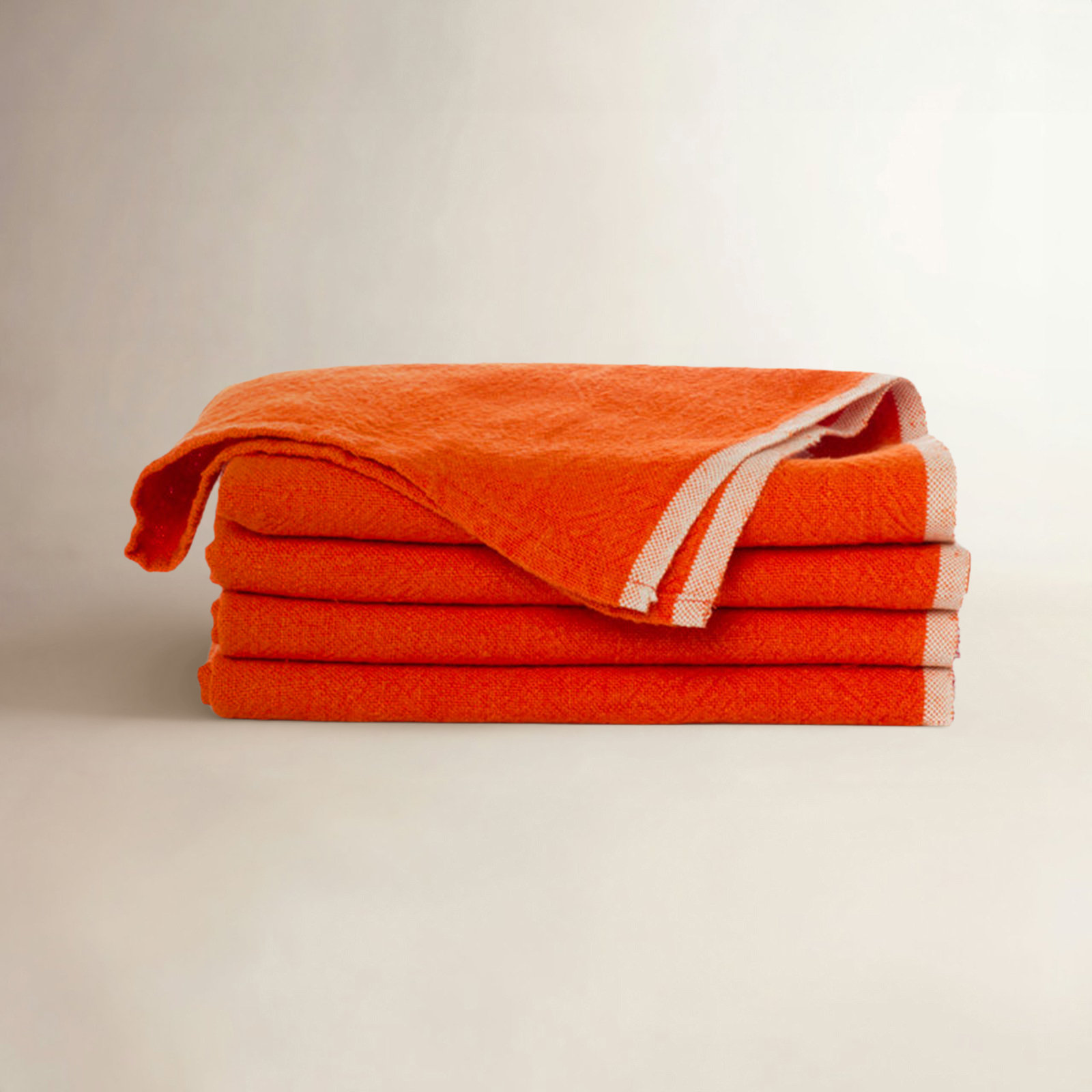 Soren Reversible Linen Napkin, Orange