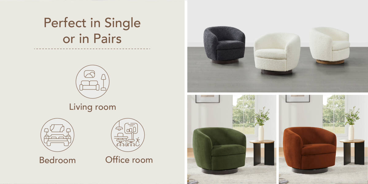 Marcy Upholstered Swivel Barrel Chair