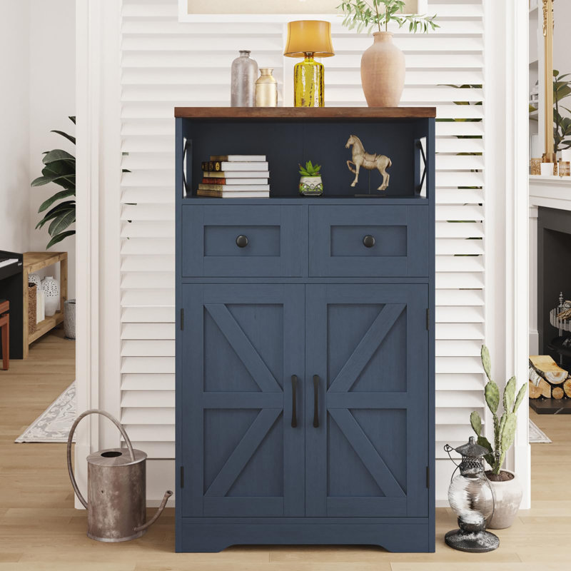 Armoire de rangement au sol, Bleu