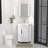 17" Freestanding Corner Single Bathroom Vanity With Ceramic Sink-Mirror Cabinet Not Included-1405152287