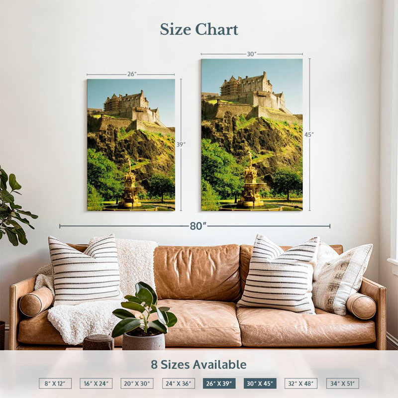 Aime Cliffside Edinburgh Castle, 39" H x 26" W