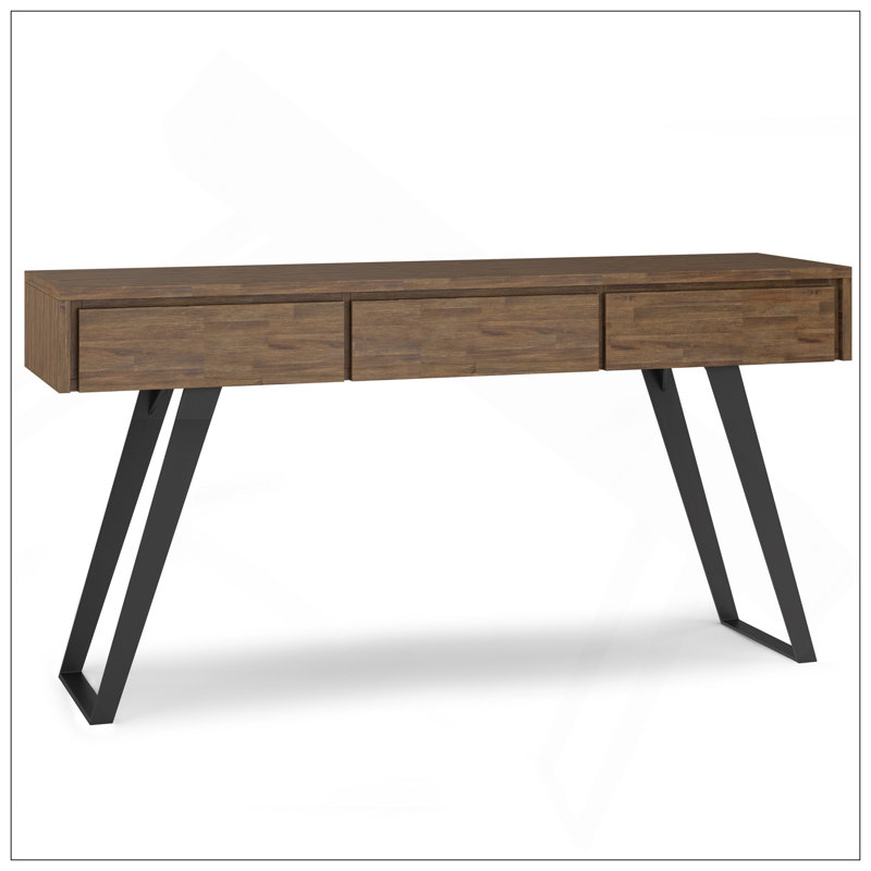 Lowry - Console Sofa Table - Rustic Natural Aged Brown, Wood