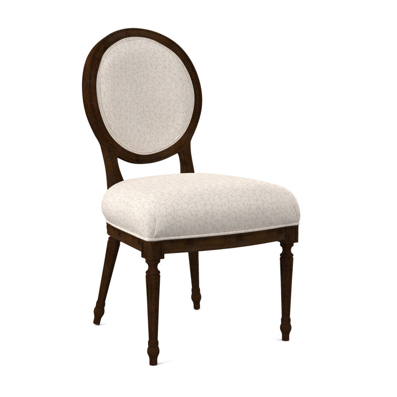 Dauphin Dining Chair, American Walnut, Filigree Ivory