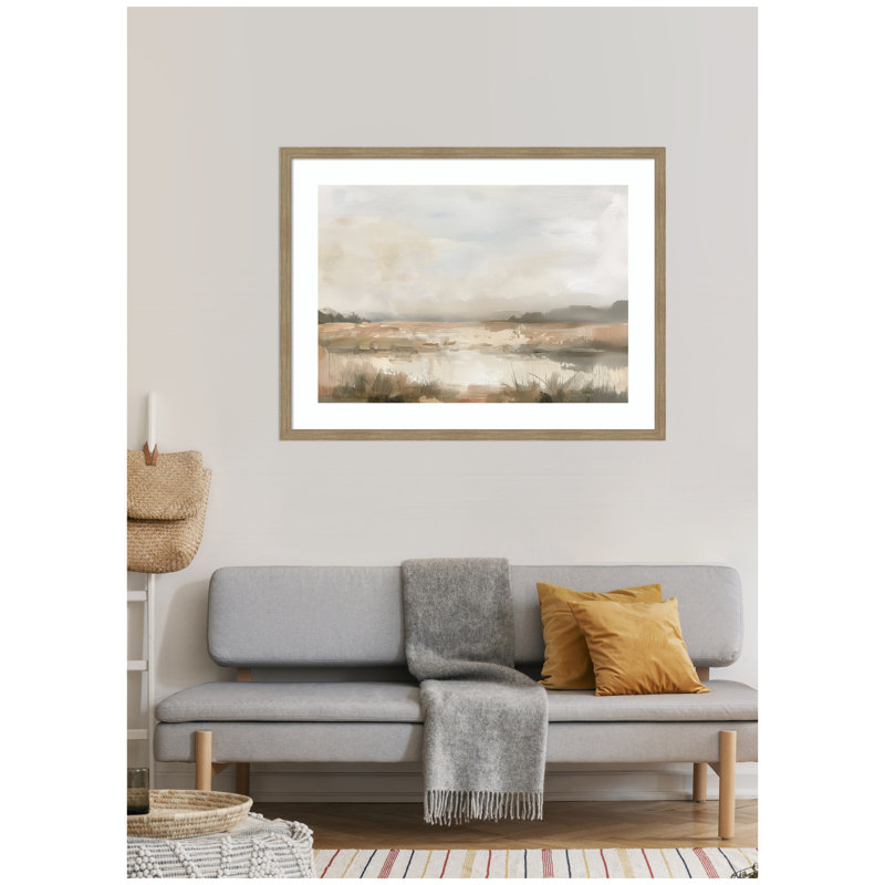«Neutral Abstract Landscape» par The Creative Bunch Studio, reproduction d'art encadrée