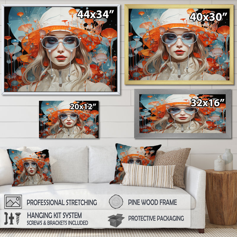 Le surréalisme explore la mode I, H 30 po x l 40 po x P 1,5 po, Toile tendue