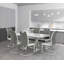 Donovan Upholstered Metal Side Chair in Grey