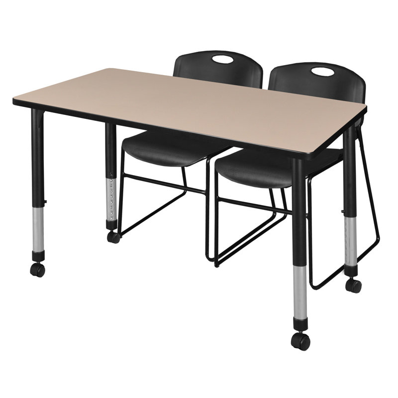 Table de formation réglable en hauteur Kee, Gris / noir, H 34 po x L 48 po x l 30 po