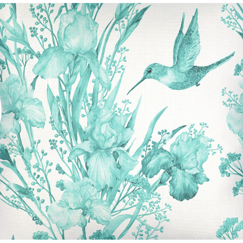 Coussin en lin turquoise 20 x 20, Turquoise, Carré 20 po, polyester