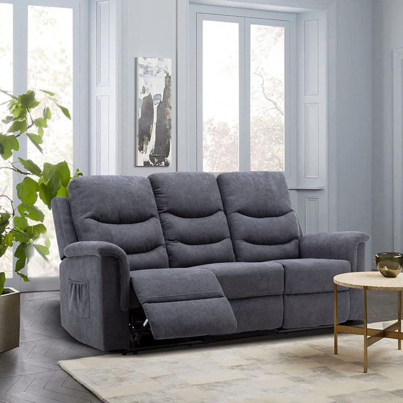 Geni Upholstered 78'' Reclining Sofa, Polyester
