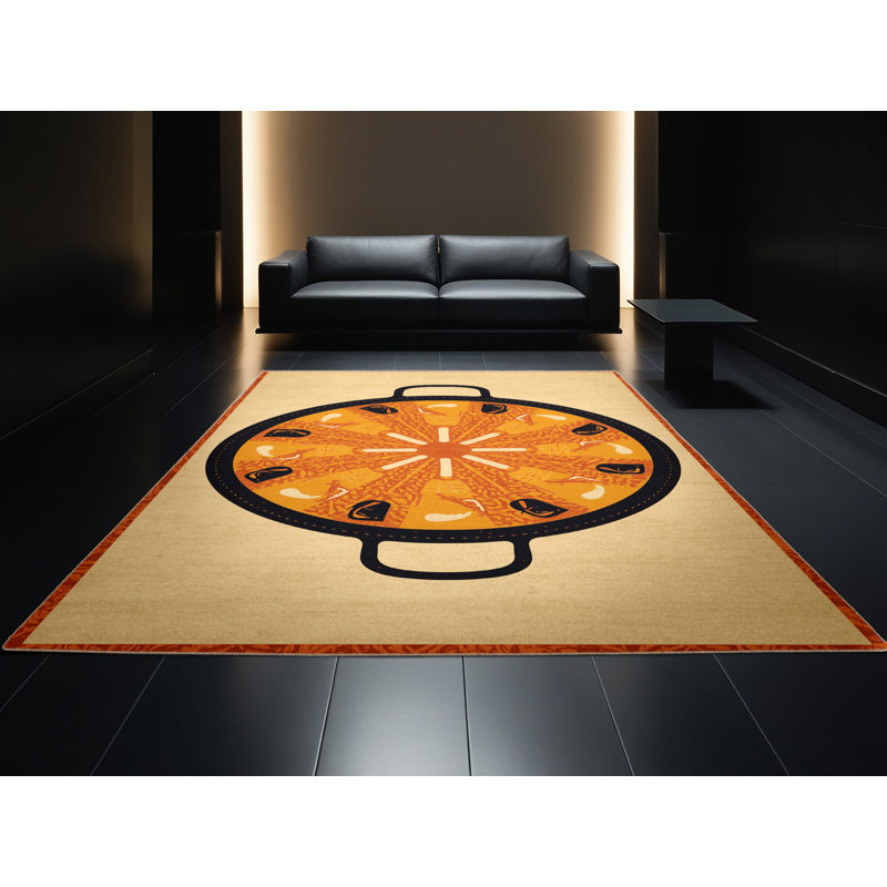 Tapis moelleux moelleux d'inspiration mondiale Clybourn Paella, 8 x 10