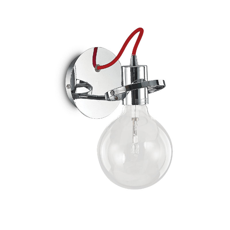 Armed Sconce, Silver/Red