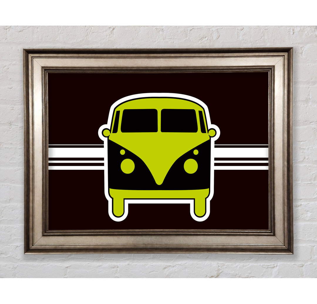 Retro Vw Camper Van Lime Green - Druck