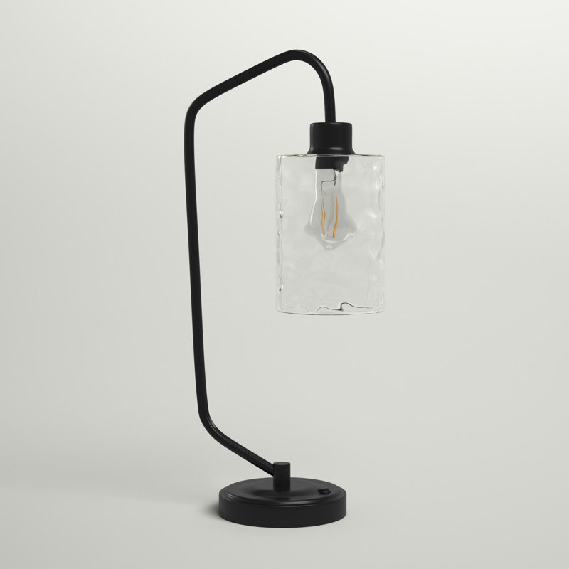Lampe de bureau plate noire 23,75 po avec USB Abubacarr
