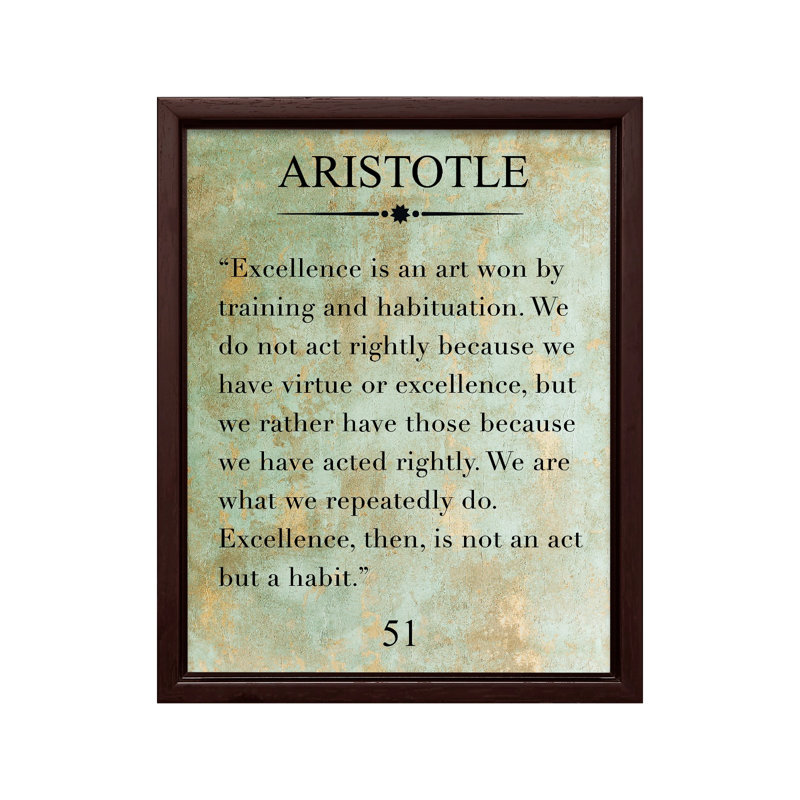 Aristotle Excellence, Canvas, 12"H x 16"W, Brown Framed