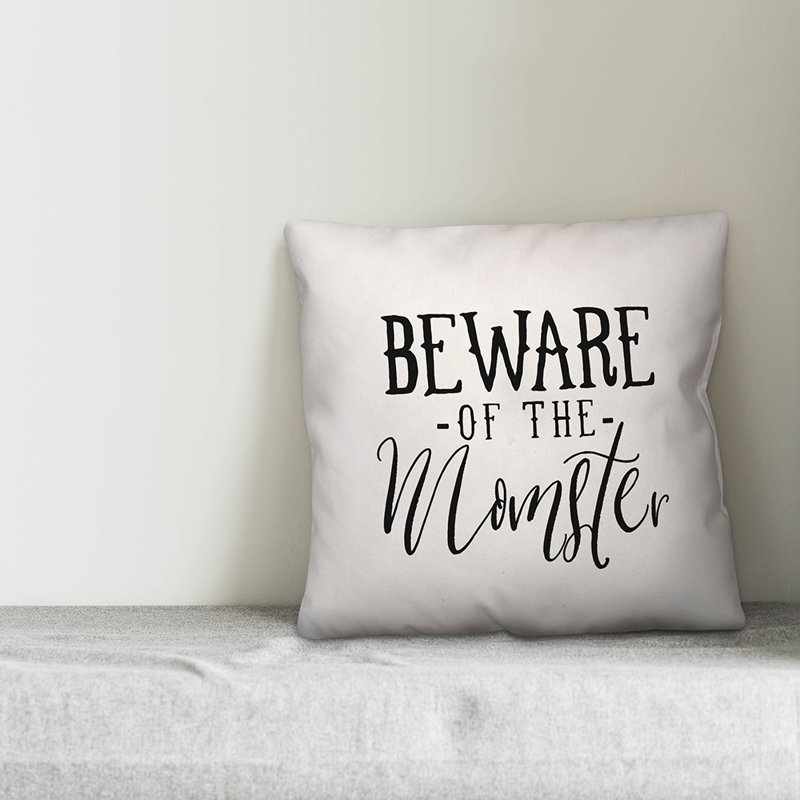 Housse de coussin Beware of the Momster, 20 po X 20 po