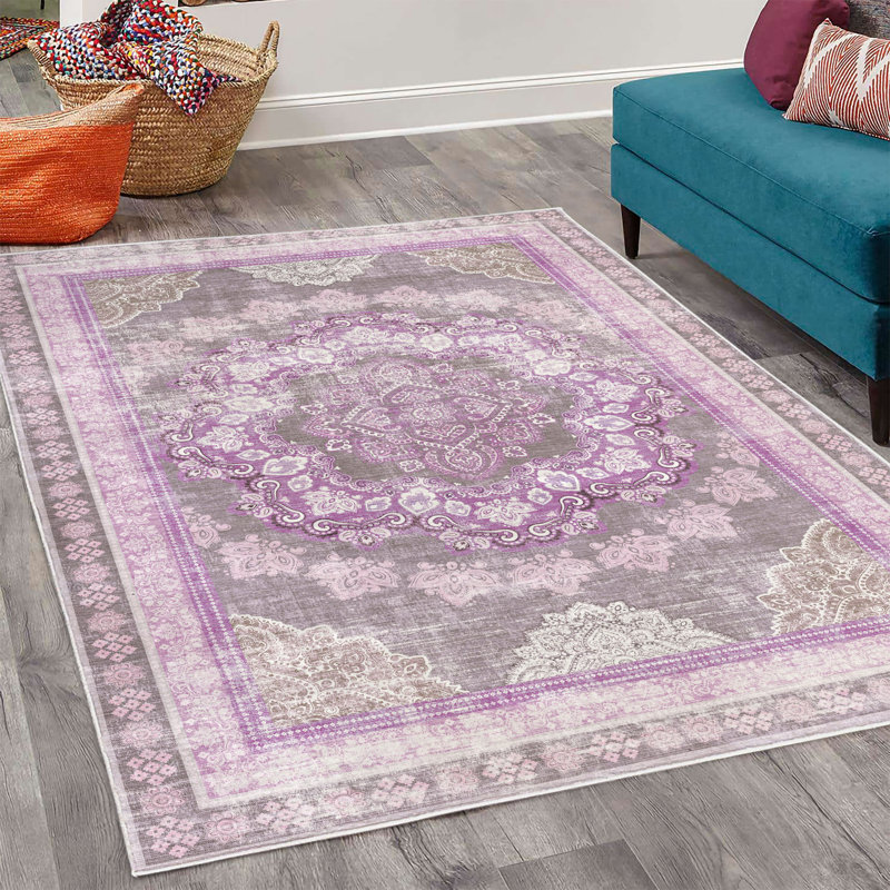 Tapis décoratif Mimke, Rectangle 4 pi x 5 pi 5 po