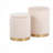 Quilted Ottoman Set Metal And Velvet