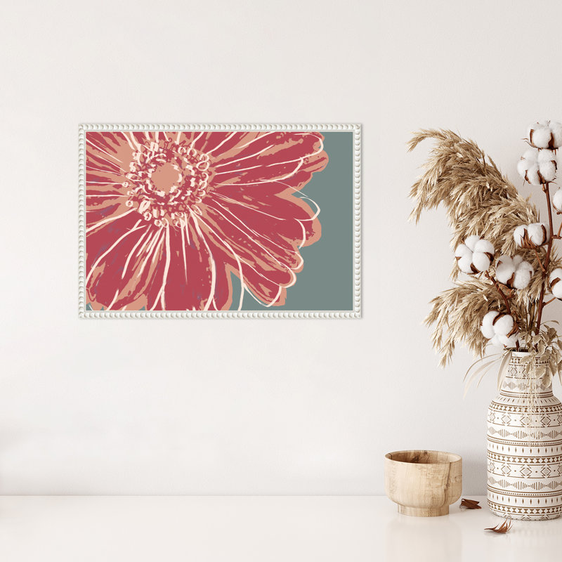 Impression sur toile encadrée, "Flower pop croquis IV rouge" par Marie Elaine Cusson, H 23,3 po x l 16 po