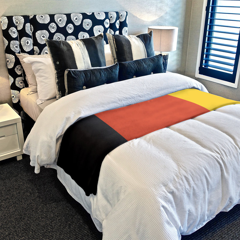 Quilted Throw Blanket, 30" x 40", Black/Red/Yellow, Coral Fleece