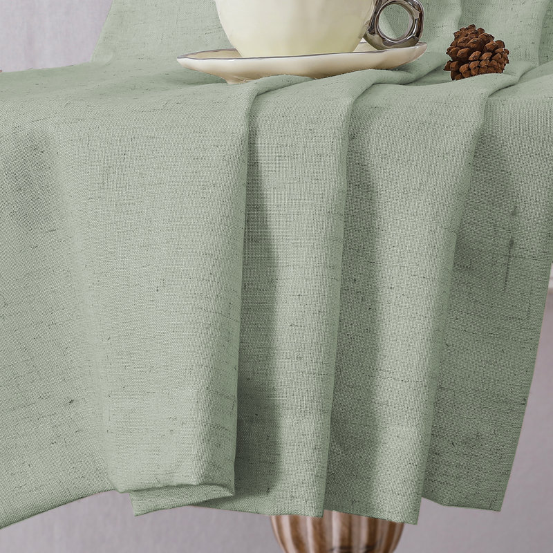 Thick Linen Farmhouse Window Curtain Drapes Linen Curtains 84 Inch Length for Living Room 96 Inches Grommet for Farmhouse Textured Curtains 2 Panels Set