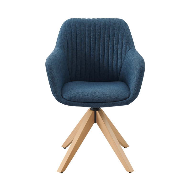 Upholstered Swivel Office Desk Chair, Blue