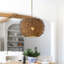Luminaire suspendu sphérique en rotin 18 po tissé à la main à intensité variable, 1 lumière à intensité variable pour îlot de cuisine
