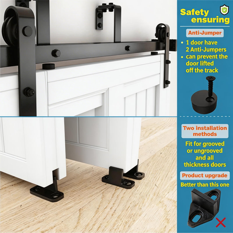 CCJH 11FT/335cm Sliding Barn Wood Door Closet Hardware Track Kit Track - View #8