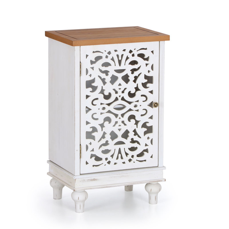 2 - Door Rectangle Accent Cabinet, White