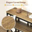 Table de canapé industrielle de 55 po, console de rangement à 3 niveaux avec design géométrique unique, table d'appoint derrière le canapé pour l'entrée, le salon, le vestibule, le couloir, le bureau - brun rustique