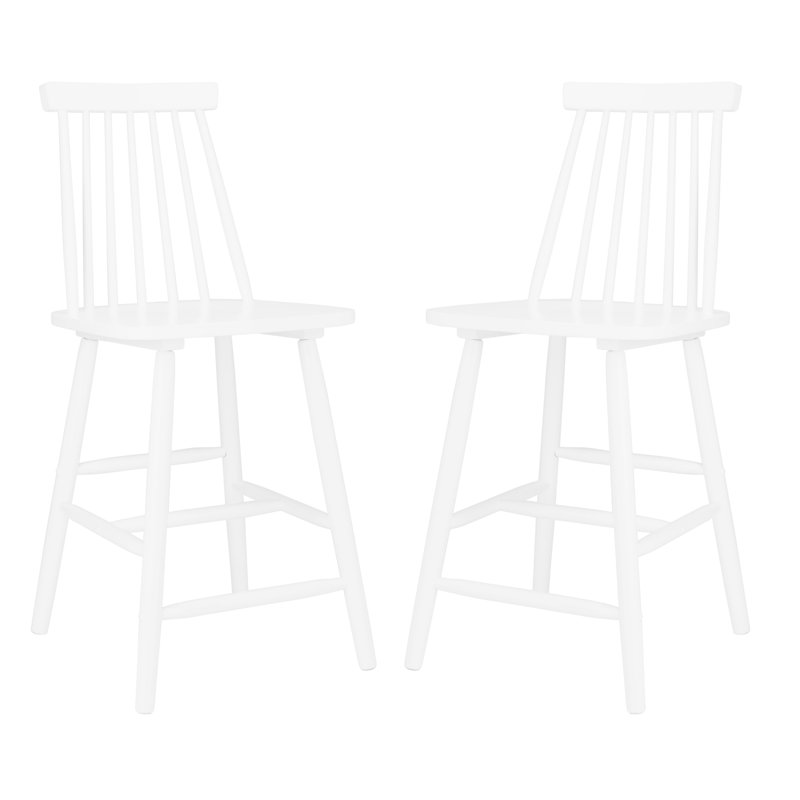 Solid Wood Counter Stool, White, Counter Stool (61cm Seat Height)