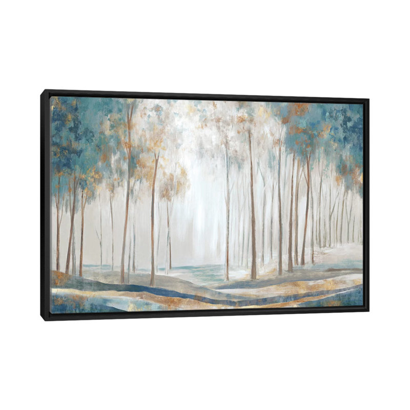 " White Rays " by Eva Watts, 18" H x 26" W x 1.5" D, Black Framed Canvas