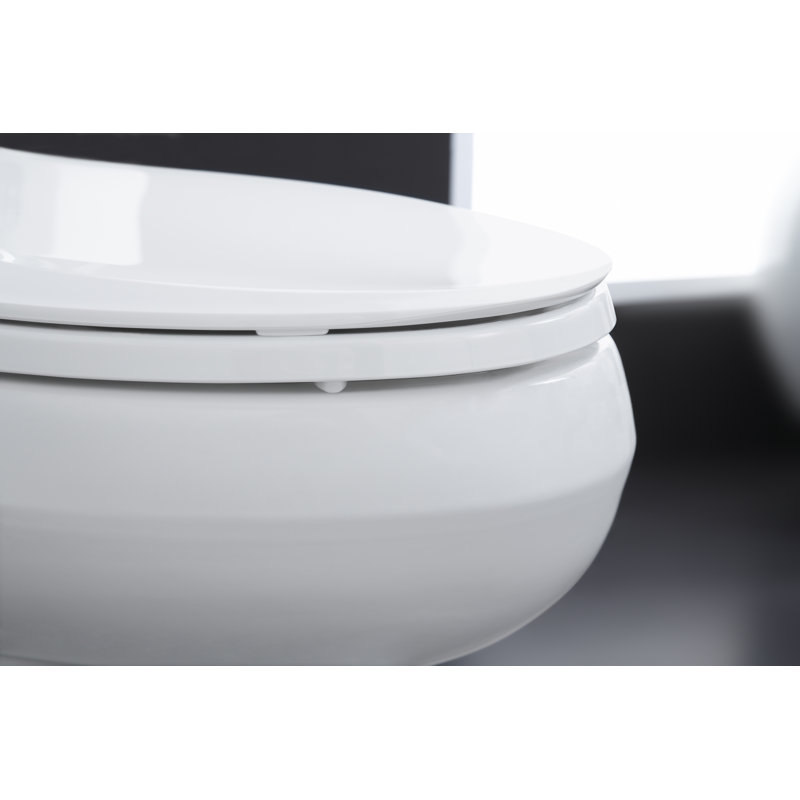 Cachet Quiet-Close with Quick-Attach Hinges and Grip-Tight Elongated Toilet Seat, White, Non Ready Latch