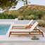 Chaise longue de patio en bois d'acacia avec dossier réglable Quinton-535436899