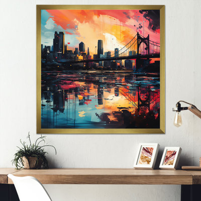 Paysage urbain coloré de Pittsburgh - art mural Pittsburgh